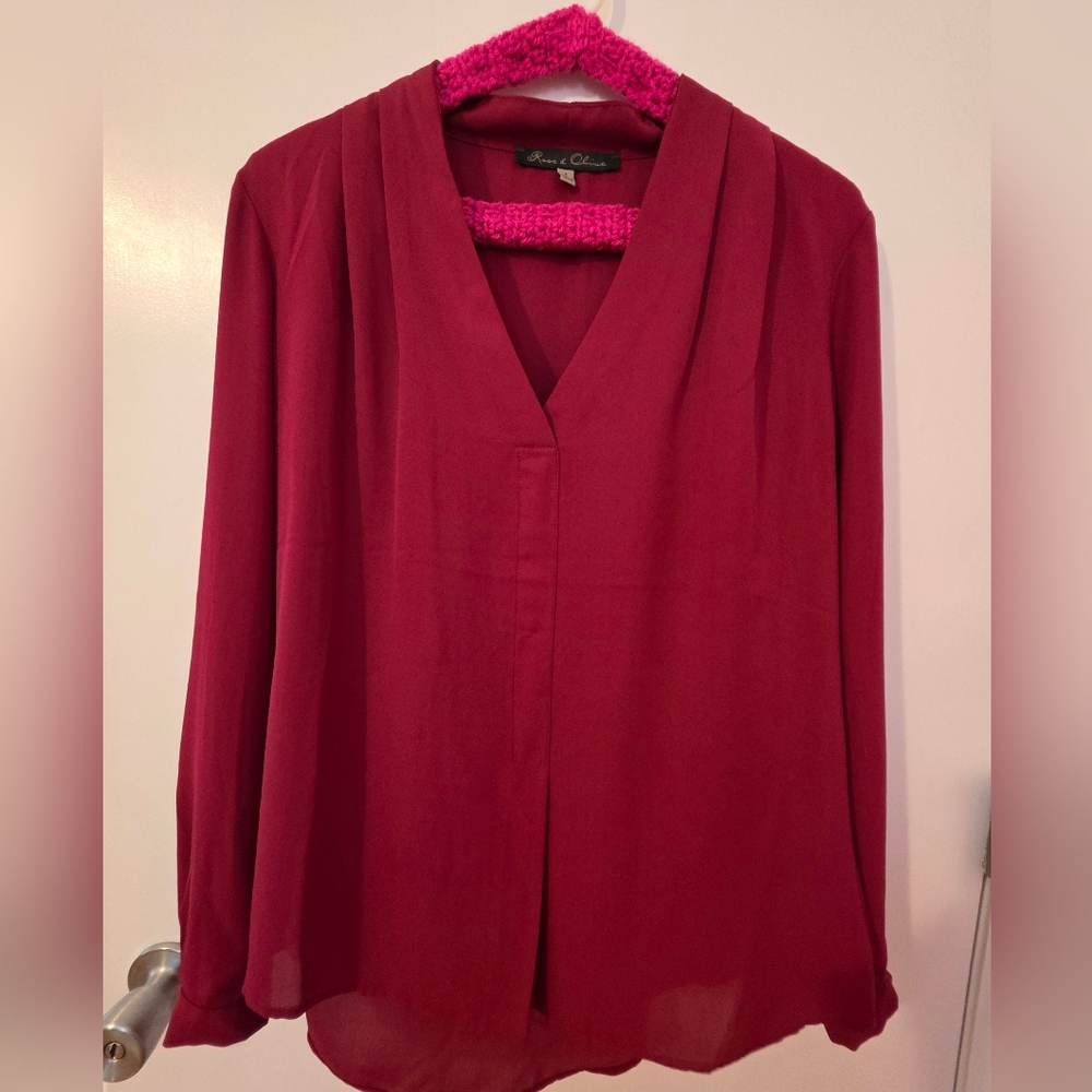 Rose & Olive Women's Red Blouse